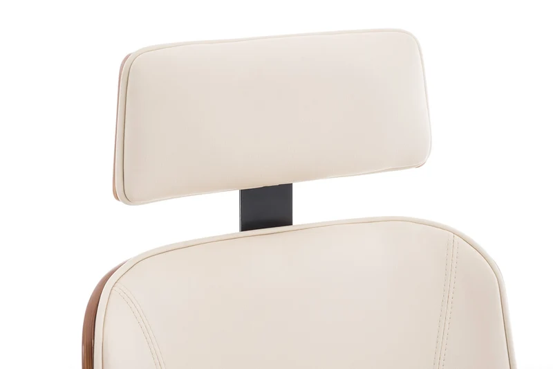 Designer-Bürostuhl DYTON Chefsessel Leder-Holz-Kombination