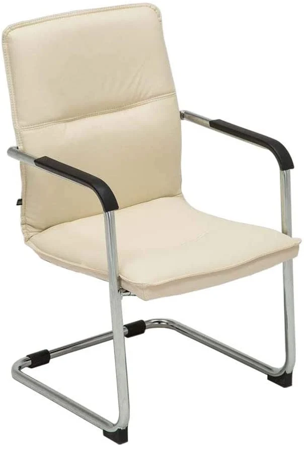 Leder-Konferenzstuhl, Freischwinger "SETEL" mit Armlehne und hochwertiger Polsterung