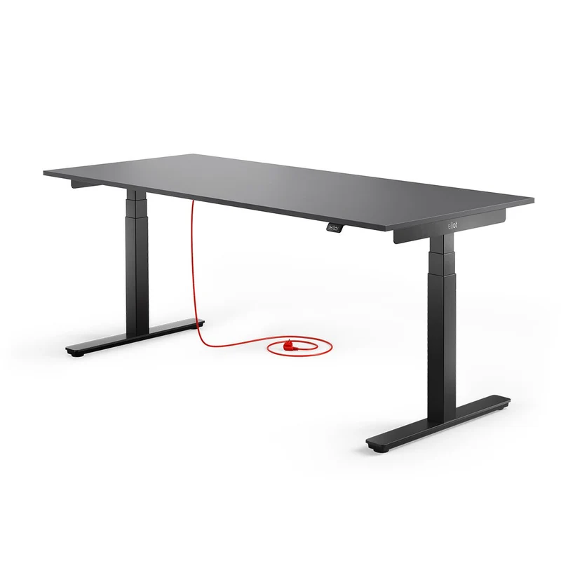 Eliot Pro Black Tischplatte Soft Graphite 180x80cm