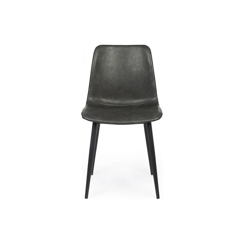 Stuhl Kyra Anthrazit Vintage | Dunkelgrau, Kunstleder, Industrial