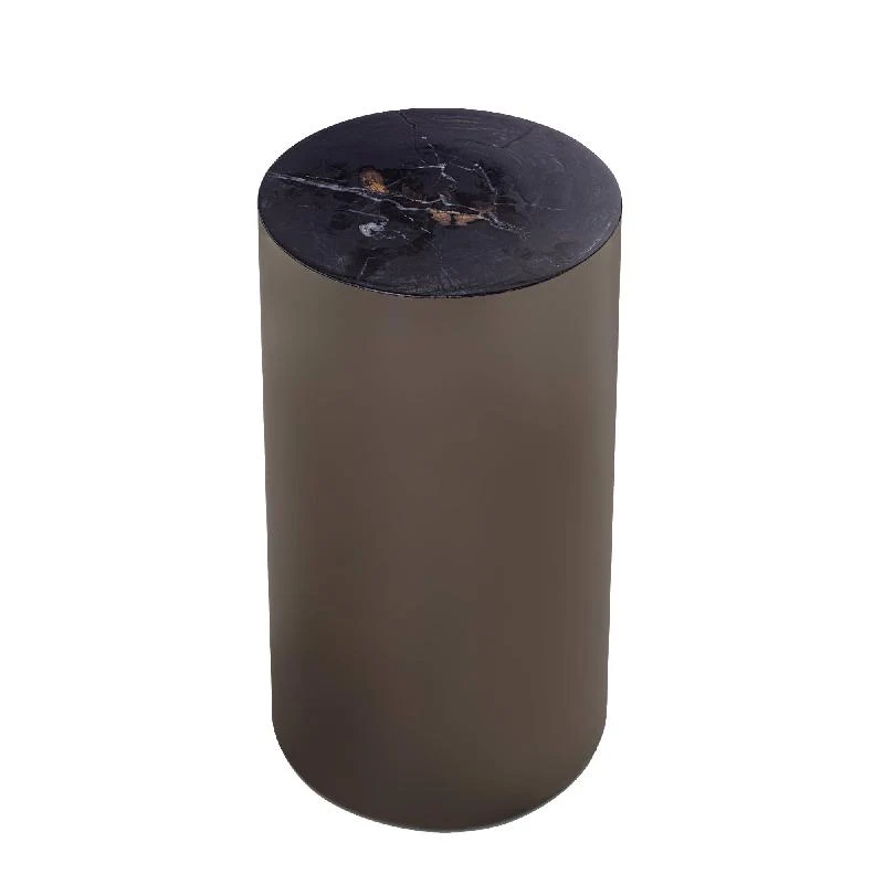 Beistelltisch Rillix Black Versteinertes Holz