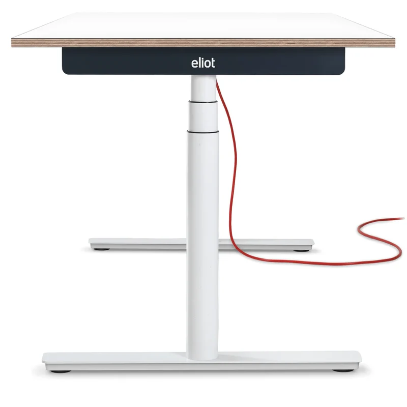 Eliot Schreibtisch Original White mit Tischplatte Multiplex Fenix Bianco