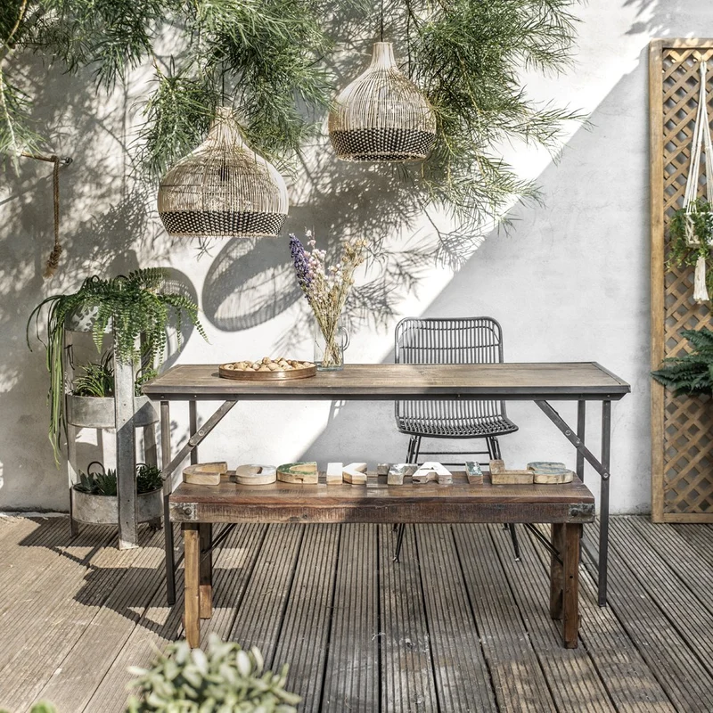 Esstisch im Industrie Loft Style Shabby Dark-Brown