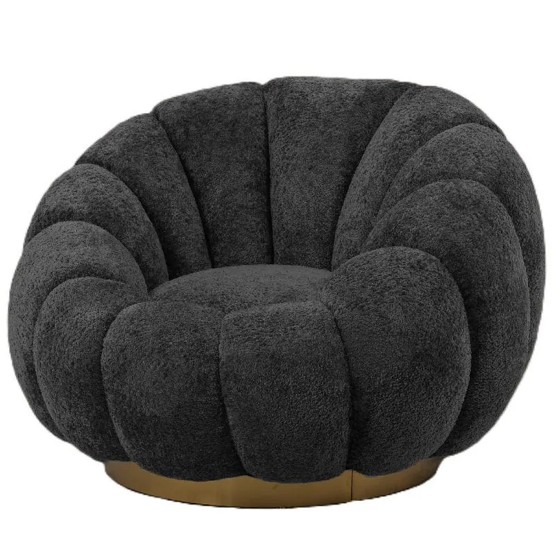 Sessel Daisy Anthracite – Eleganter Kontrast mit Goldbasis