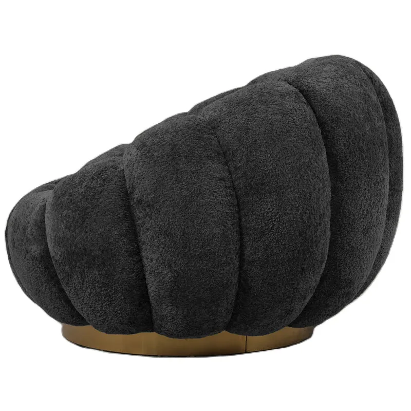 Sessel Daisy Anthracite – Eleganter Kontrast mit Goldbasis