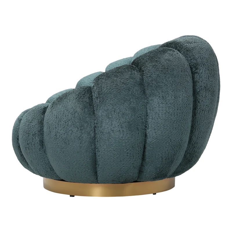 Sessel Daisy Teal – Goldene Basis & auffälliger Look