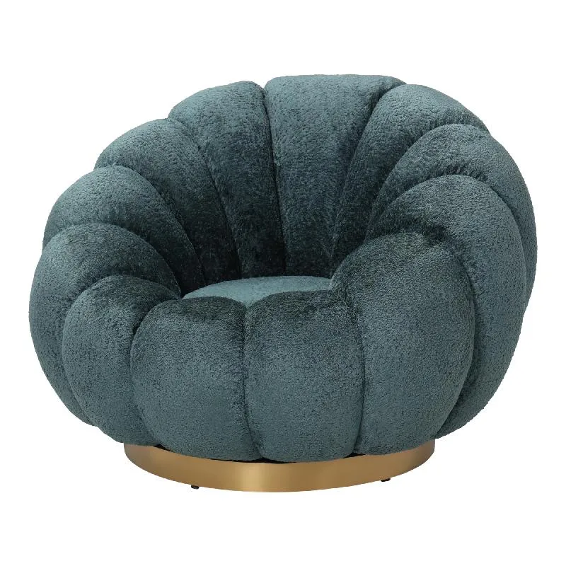 Sessel Daisy Teal – Goldene Basis & auffälliger Look