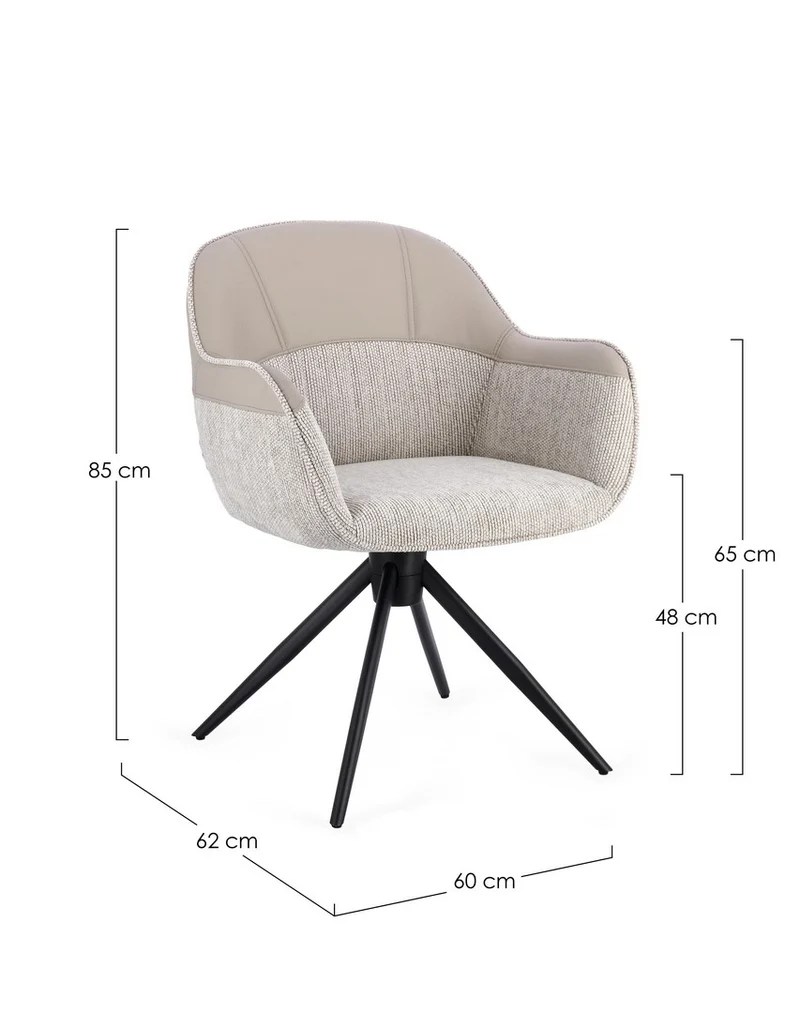 Armlehnenstuhl Drehbar Isotta Beige