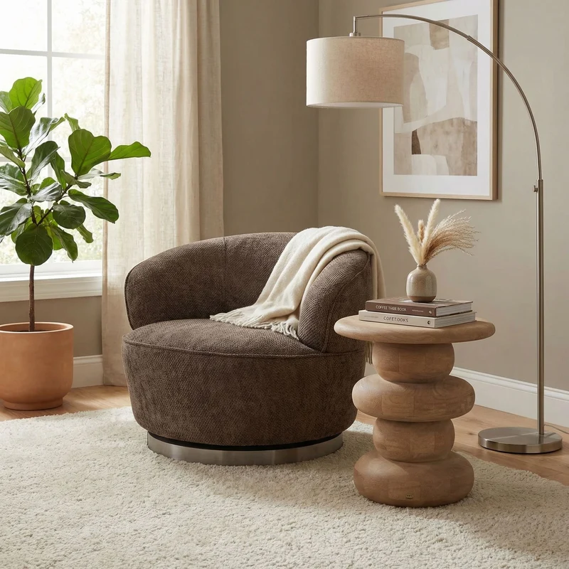 >Sessel Filou Dark Brown | Drehbarer Lounge-Sessel mit Charakter