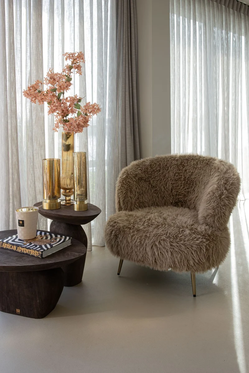 Sessel Franklyn Brown – Komfortabler Hair-Bezug