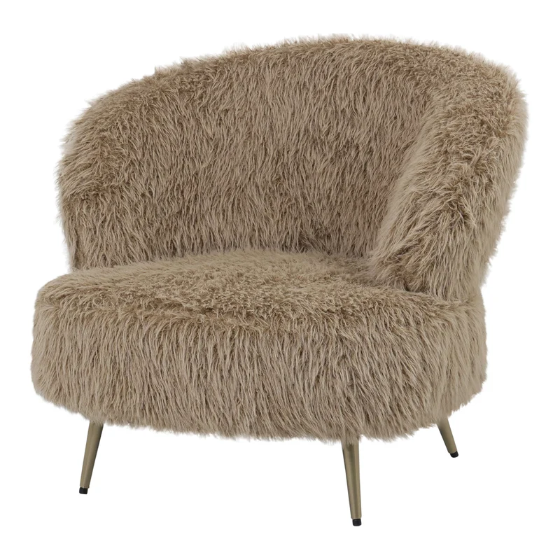 Sessel Franklyn Brown – Komfortabler Hair-Bezug