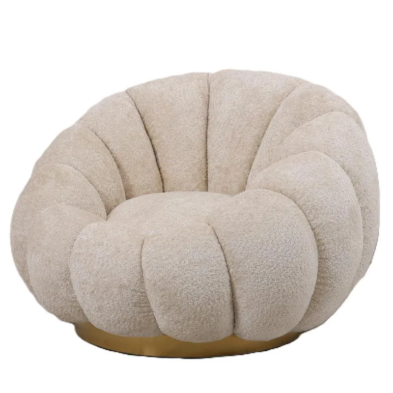 Sessel Daisy Cream – Goldene Basis & luxuriöser Stil