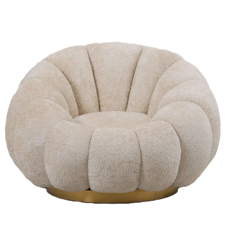 Sessel Daisy Cream – Goldene Basis & luxuriöser Stil