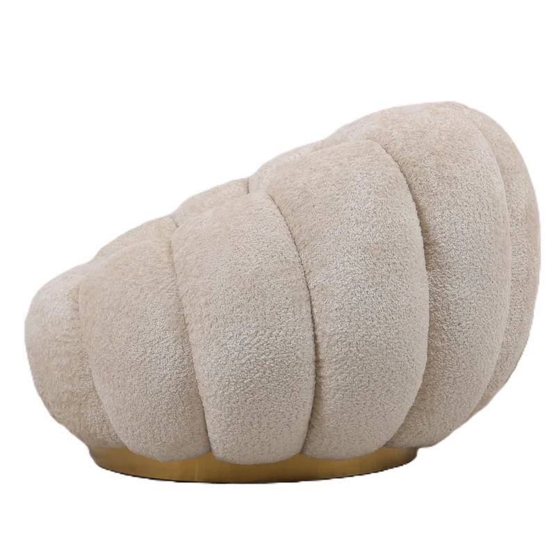 Sessel Daisy Cream – Goldene Basis & luxuriöser Stil