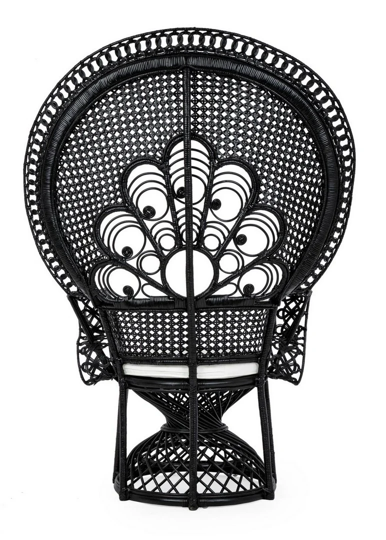 Sessel mit Kissen Peacock Schwarz