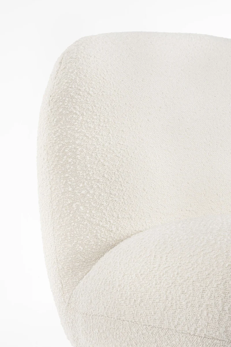 Sessel drehbar Margot Weiß Bouclé