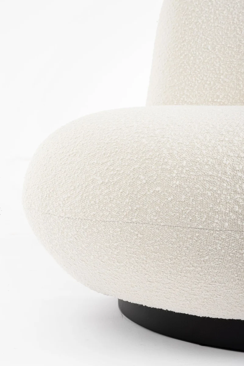 Sessel drehbar Margot Weiß Bouclé