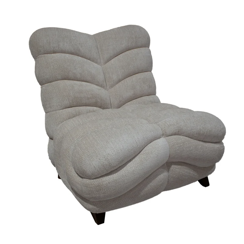 Sessel Medina Beige | Geschwungene Form mit hoher Lehne