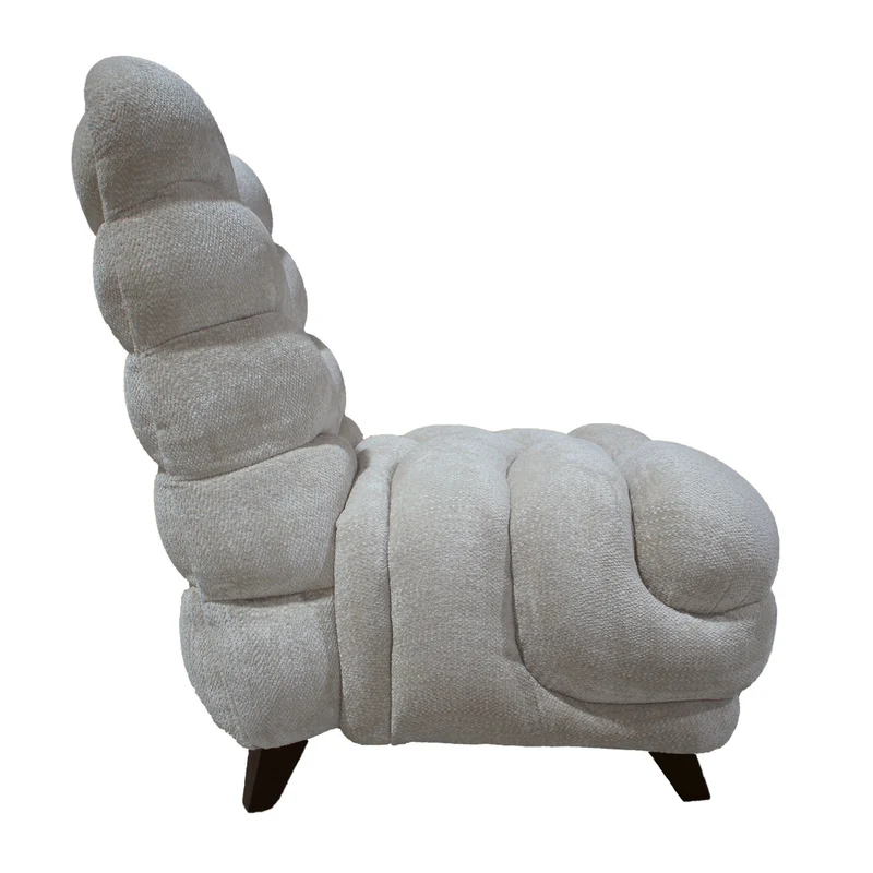 Sessel Medina Beige | Geschwungene Form mit hoher Lehne
