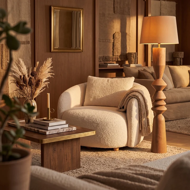 Loveseat Lune Cream | Sessel für zwei im Bouclé Aphrodite