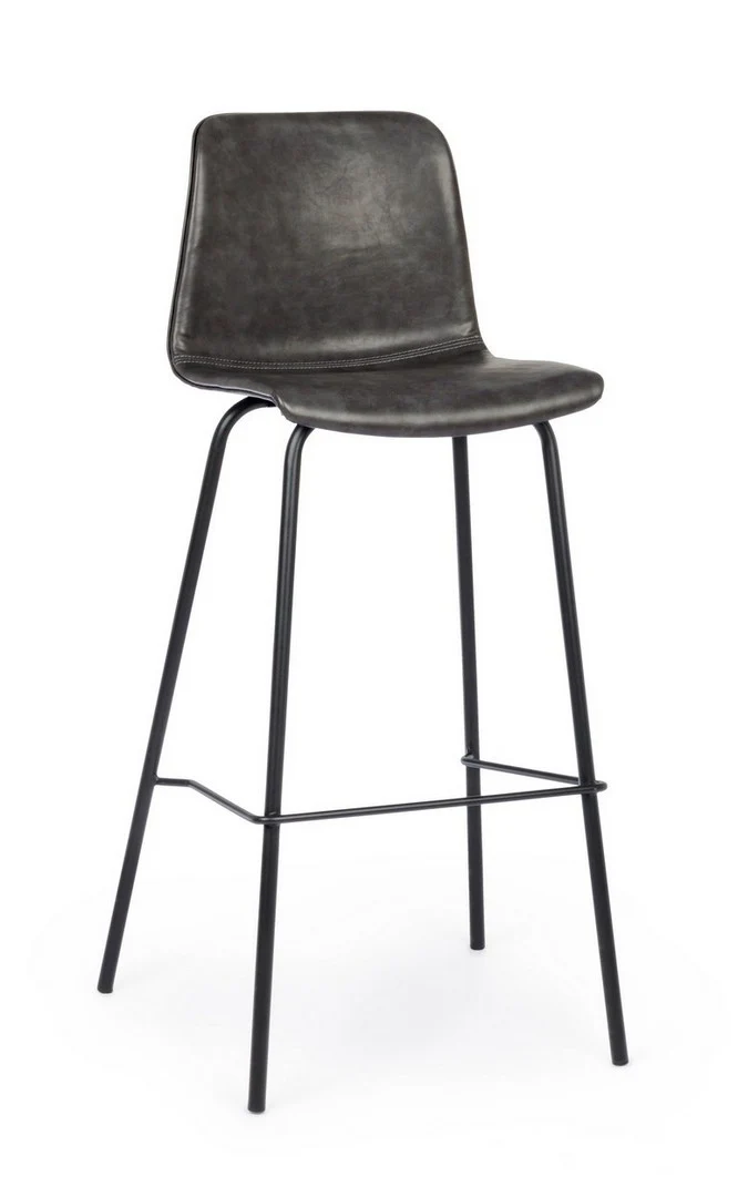 Barhocker Kyra | Kunstleder Vintage in Cognac oder Anthrazit, Sitzhöhe 75 cm