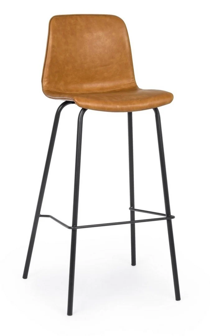 Barhocker Kyra | Kunstleder Vintage in Cognac oder Anthrazit, Sitzhöhe 75 cm