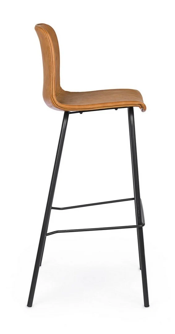 Barhocker Kyra | Kunstleder Vintage in Cognac oder Anthrazit, Sitzhöhe 75 cm