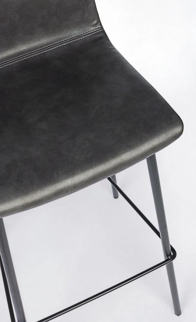 Barhocker Kyra | Kunstleder Vintage in Cognac oder Anthrazit, Sitzhöhe 75 cm