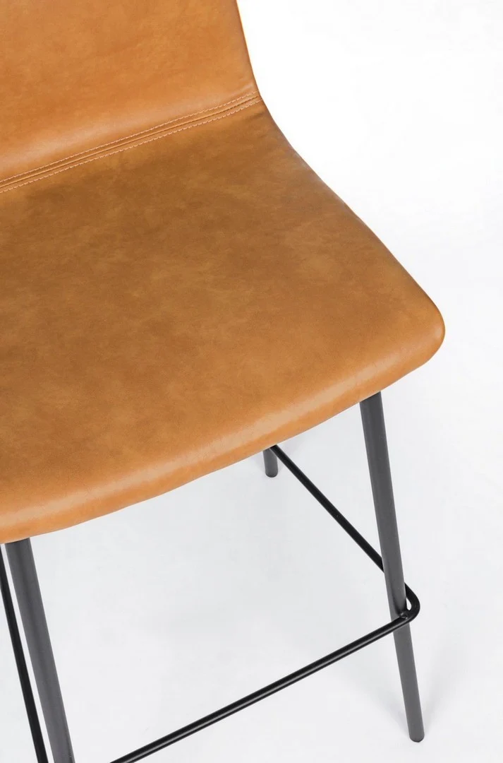 Barhocker Kyra | Kunstleder Vintage in Cognac oder Anthrazit, Sitzhöhe 75 cm