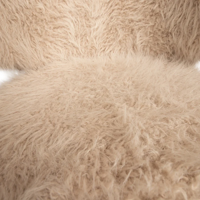Polsterstuhl Ares Beige – Weicher Hair-Look Bezug