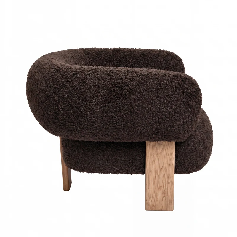 Sessel Nomy Brown | Kompakter Polstersessel im Teddy