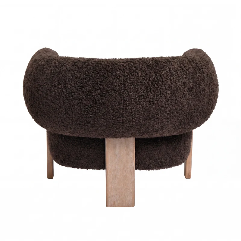 Sessel Nomy Brown | Kompakter Polstersessel im Teddy