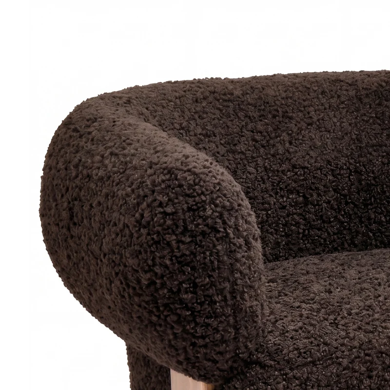 Sessel Nomy Brown | Kompakter Polstersessel im Teddy