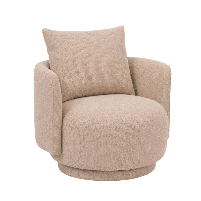 Sessel Elin Beige | Runder Polstersessel im Bouclé Opulence