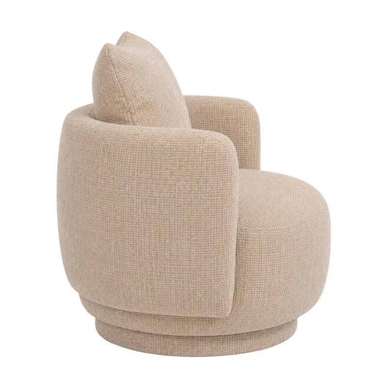 Sessel Elin Beige | Runder Polstersessel im Bouclé Opulence