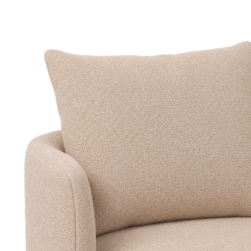 Sessel Elin Beige | Runder Polstersessel im Bouclé Opulence