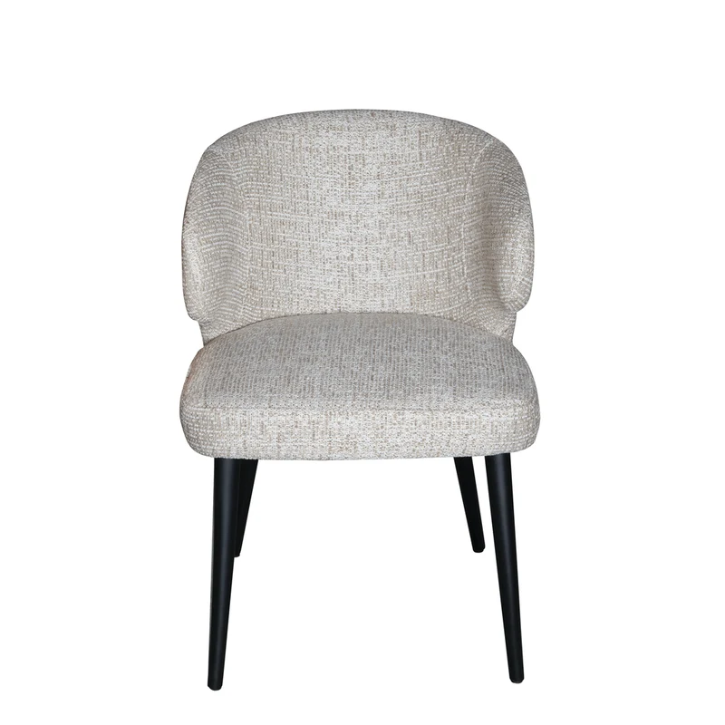 Esszimmerstuhl Fiori Beige | Mois 04 mit schwarzen Beinen