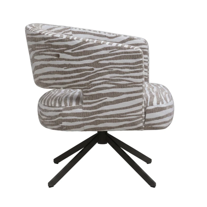 Esszimmerstuhl Baldr Beige | Wavy Lines auf Metallgestell