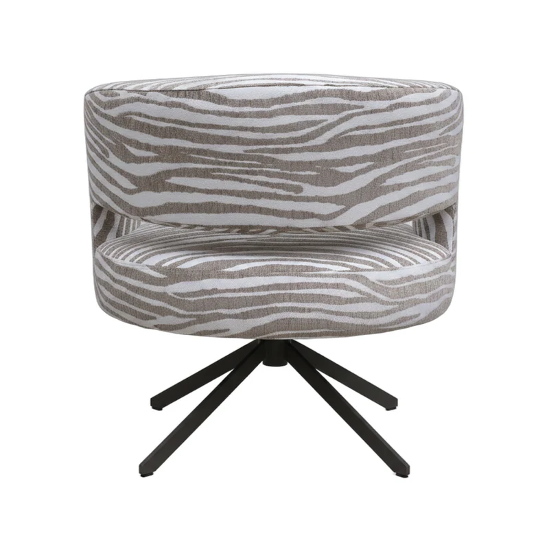 Esszimmerstuhl Baldr Beige | Wavy Lines auf Metallgestell