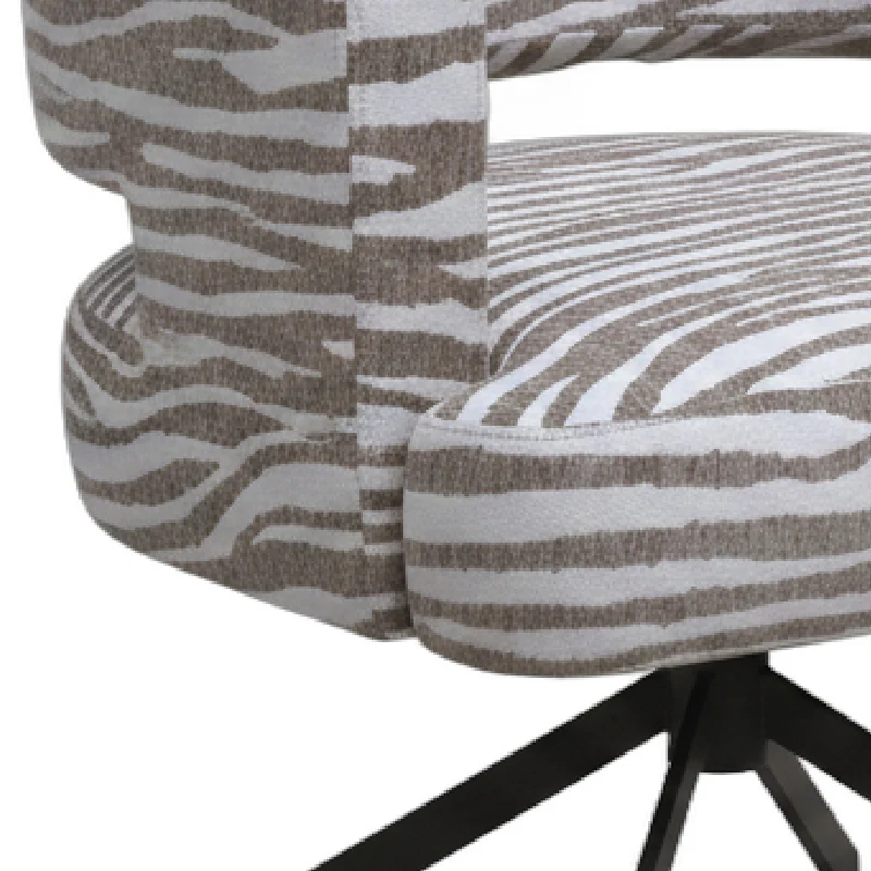 Esszimmerstuhl Baldr Beige | Wavy Lines auf Metallgestell