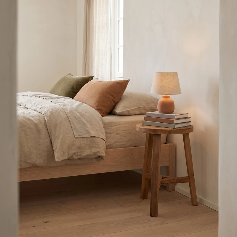Hocker Grainwood rund aus Altholz
