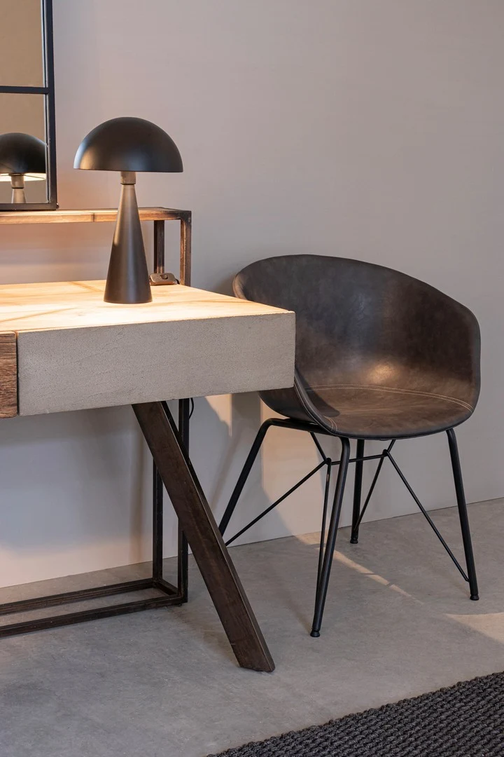 Schreibtisch Manchester 120 cm | Recyclingholz, Mango und Stahl, 2 Schubladen