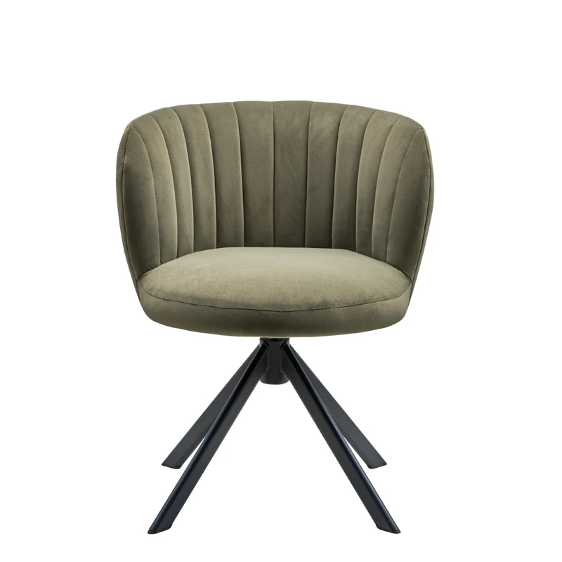 Shelly II Esszimmerstuhl - Velours mit Drehgestell (schwarz)