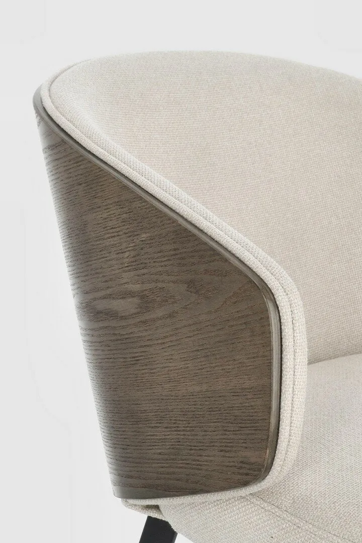 Stuhl Kinsley Light | Creme, Armlehnen, Rücken in Esche