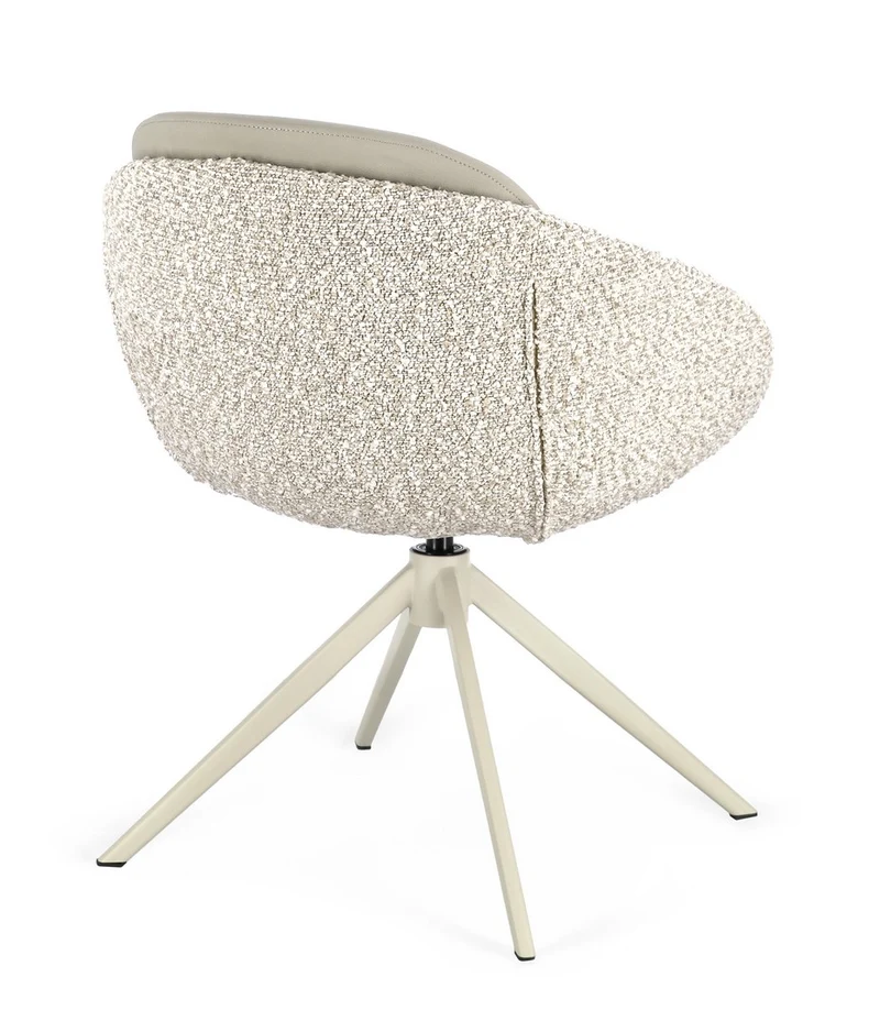 Drehstuhl Averik Beige | Creme, Bouclé-Optik, drehbar