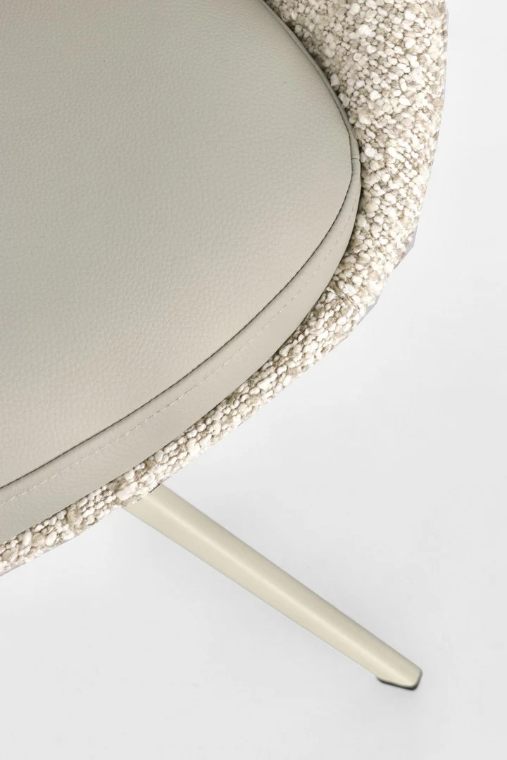 Drehstuhl Averik Beige | Creme, Bouclé-Optik, drehbar