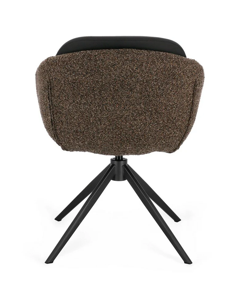 Drehstuhl Averik Kaffeebraun | Dunkelbraun, Bouclé-Optik, drehbar