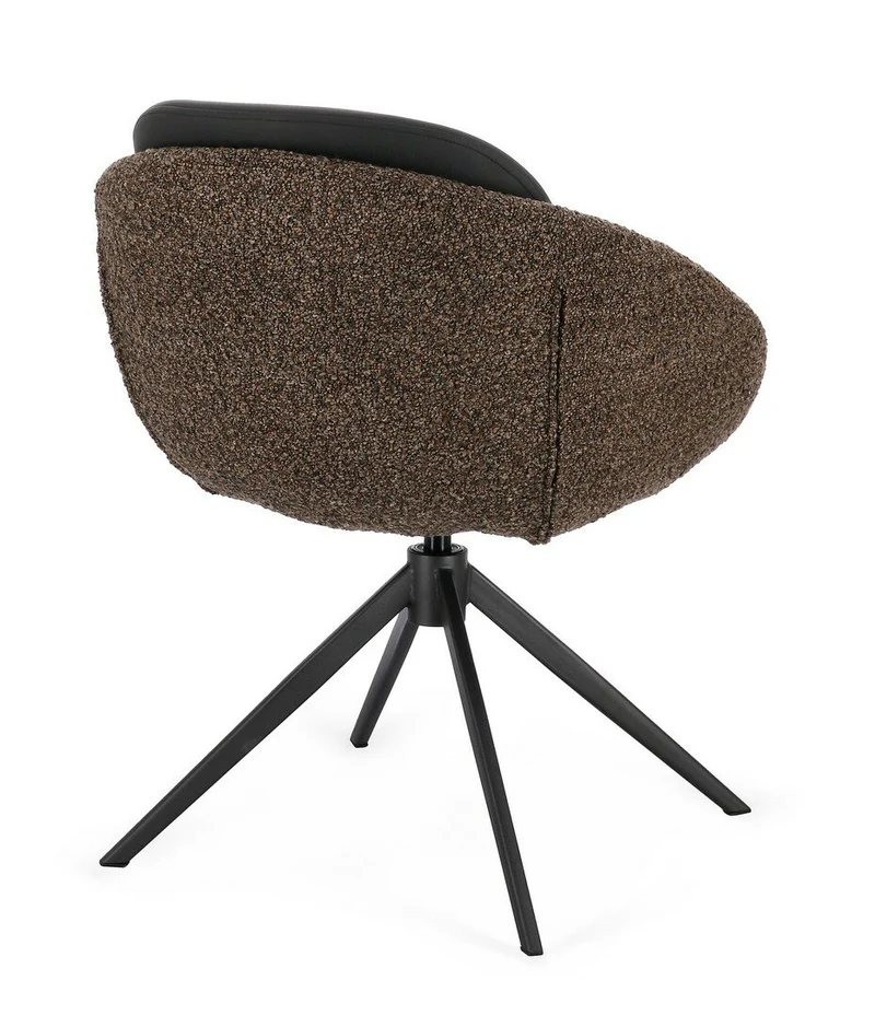 Drehstuhl Averik Kaffeebraun | Dunkelbraun, Bouclé-Optik, drehbar