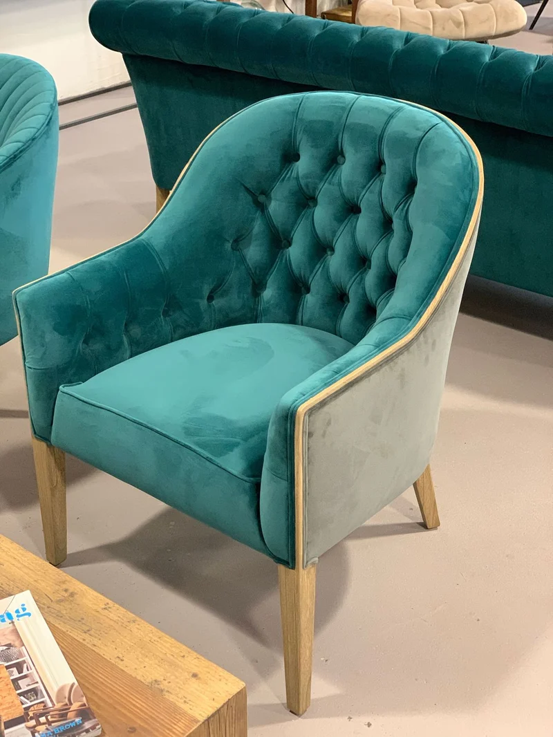 Sessel zweifarbig Samt aus Mindiholz