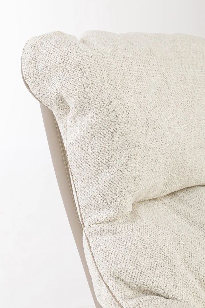Drehsessel Armela Beige | Hohe Lehne, 360 Grad drehbar